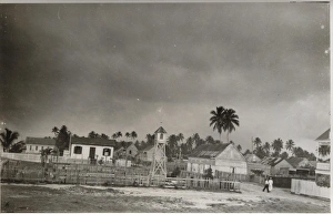 View of Loyola Camp with clouds, British Honduras View of Loyola Camp with clouds, British Honduras