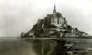 View of Mont Saint-Michel, Normandy, France, WW2 View of Mont Saint-Michel, Normandy, France, WW2