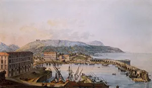 View of Nice, France with harbor and ships Date: 1792 View of Nice, France with harbor and ships Date: 1792