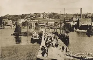 Brixham Prints: View of the Outer Quay, Brixham, Devon Print (1920s)