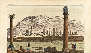 View of the ruins of Persepolis or Chehel Minar View of the ruins of Persepolis or Chehel Minar