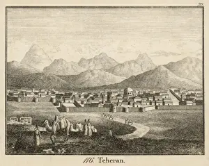 Eighteenth century Print of Tehran cityscape