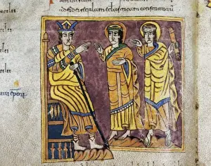 Miniature Painting Spain Prints: Vigilian or Albelda Codex. 10th c. Constantine