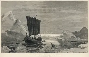Viking Ship Print, Eric the Red Sails to Greenland, 983