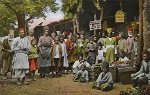 Iranian Village Bazaar Print circa 1910s