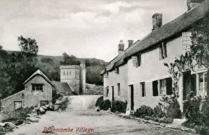 English Village Scene Prints: The Village, Branscombe, Devon