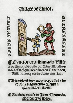 Villete de Amor by Baptista Montidea. Colored engraving Villete de Amor by Baptista Montidea. Colored engraving