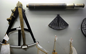 Vintage telescope, sextant and quadrant. 18th century Vintage telescope, sextant and quadrant. 18th century