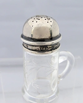 Violet Day Fund silver-topped Pounce pot - WWI era Violet Day Fund silver-topped Pounce pot - WWI era