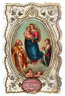Virgin and Child on a Christmas card Virgin and Child on a Christmas card