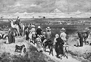 Early 20th Century Tourism Prints: Visiting the Pyramids