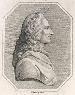 Prints of FRANCOIS-MARIE AROUET the French writer and philosopher Voltaire Prints: Voltaire Print: Engraving of French Writer and Philosopher
