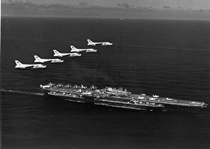 Five Vought F8U-1 Crusaders from VF-211 Five Vought F8U-1 Crusaders from VF-211