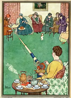 Heath Robinson Prints: W Heath Robinson - At the At Home Print