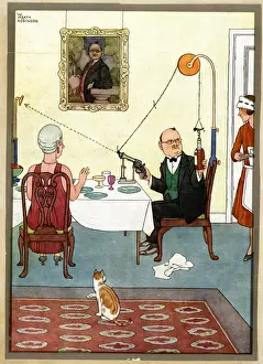 W Heath Robinson - Opening the Wine Bottle Print