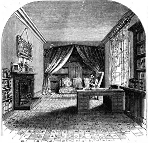 Historical American Writers Prints: W Irvings Study