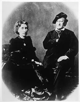 Richard Wagner Print - German Musician at 70 with Wife Cosima