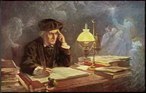 Prints of RICHARD WAGNER Composing his opera cycle, the Ring of the Nibelungen Music Prints: Wagner Composing the Ring of the Nibelungen Print