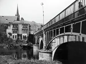 Newtown Bridge over the River Severn Print 1950s