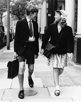 Vintage School Uniform Prints: Walking to School