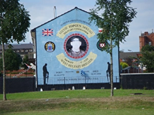 Wall mural of the Military Commander and West Belfast Brigad Wall mural of the Military Commander and West Belfast Brigad