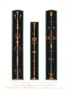 Wall paintings of candlelabra from a house Wall paintings of candlelabra from a house