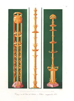 Wall paintings of candlesticks from the House Wall paintings of candlesticks from the House