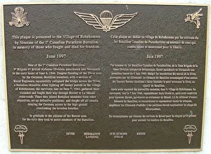 Wall Plaque to Canadian 1st Parachute Bn, Normandy Wall Plaque to Canadian 1st Parachute Bn, Normandy