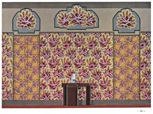 20th Century Wallpaper Print with Modern Dressing Table