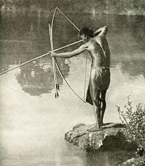 Wapisiana hunter, British Guiana, South America Wapisiana hunter, British Guiana, South America