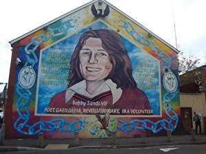 War mural of Bobby Sands MP at Belfast War mural of Bobby Sands MP at Belfast