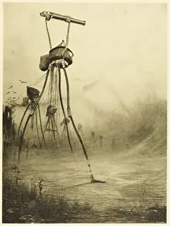 The War of the Worlds Print: Martians Fire Gas-Guns