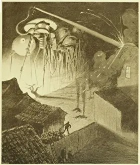 Print of The War of the Worlds: Chobham Road Heat-Ray Scene