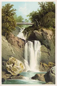 Scotland Historical Landmarks Prints: Waterfall at Inversnaid