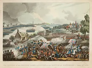 Battle Of Waterloo Prints: Waterloo Battle 1815 Print - The Battle in Full Flood