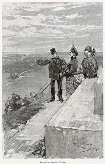 Waterloo : a guide explains to tourists visiting the battlefield just where the actions Waterloo : a guide explains to tourists visiting the battlefield just where the actions