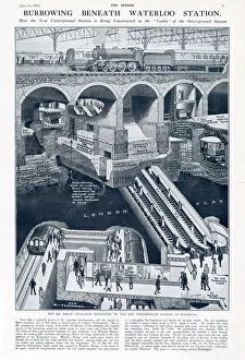 Waterloo Underground Station - cross-section 1926 Waterloo Underground Station - cross-section 1926