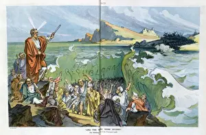 Woodrow Wilson Cartoon Prints: And the waters were divided