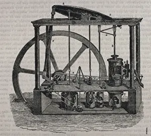 Watt Steam Engine Print: Early Steam Power Technology