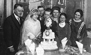 Wedding Cake Cutting Print, 1924, Wilmington, Kent