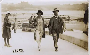 Well-to-do couple on holiday at Scarborough, Yorkshire Well-to-do couple on holiday at Scarborough, Yorkshire