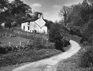 Wales Prints: Welsh Cottage Print, Black Mountains Scene