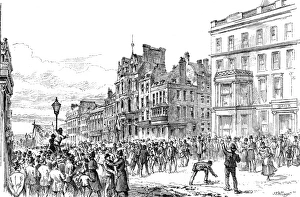 West End riots: mob in St James street, 1886 West End riots: mob in St James street, 1886
