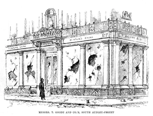 West End riots: shops damaged by rioters, 1886 West End riots: shops damaged by rioters, 1886