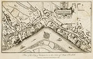 Westminster C16 Map Print of Elizabethan Westminster
