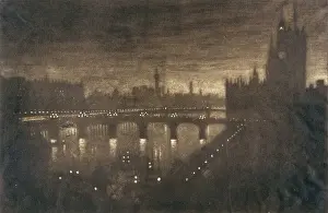 Vintage London Prints Online Prints: Westminster, evening