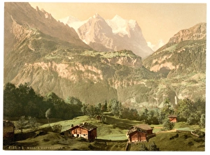 Well and Wetterhorn, Bernese Oberland, Switzerland Well and Wetterhorn, Bernese Oberland, Switzerland