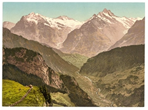 Wetterhorn and Schreckhorn, from Schynige Platte, Bernese Ob Wetterhorn and Schreckhorn, from Schynige Platte, Bernese Ob