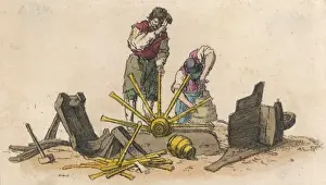 Wheelwright at Work Print