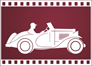 White Sportscar on Maroon Background White Sportscar on Maroon Background